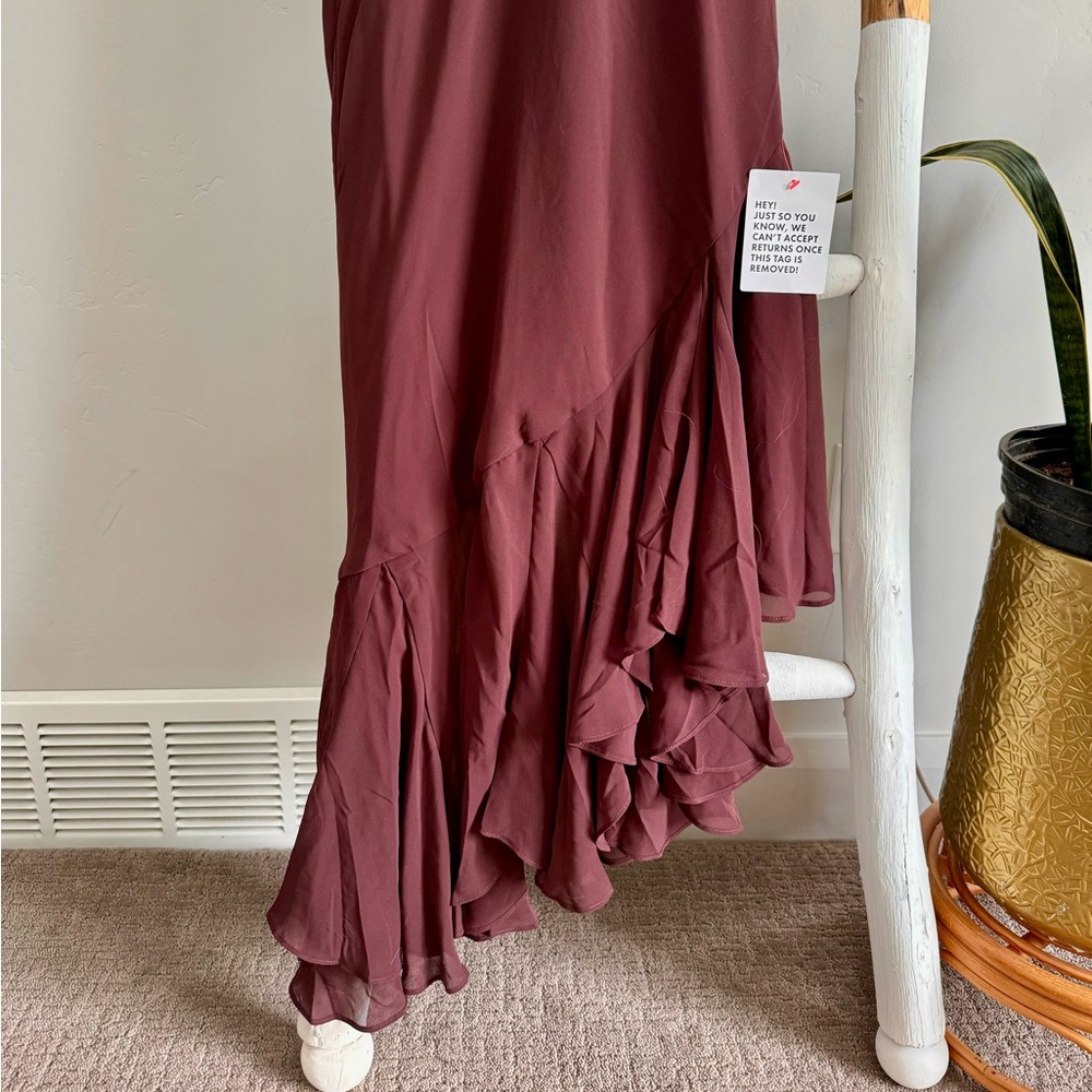 🔥NWT🔥 ASOS Corset Dress w Ruffle Asymmetrical Hem - Picture 8 of 16
